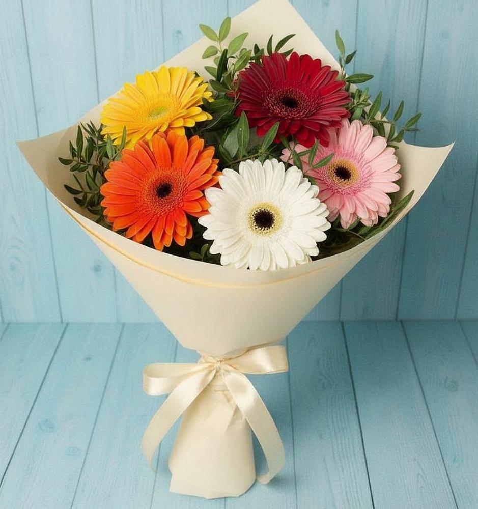 Букет цветов из: Герберы в Мраково Кугарчинский район