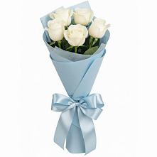 Букет 5 Белых роз Проуд в Мраково Кугарчинский район