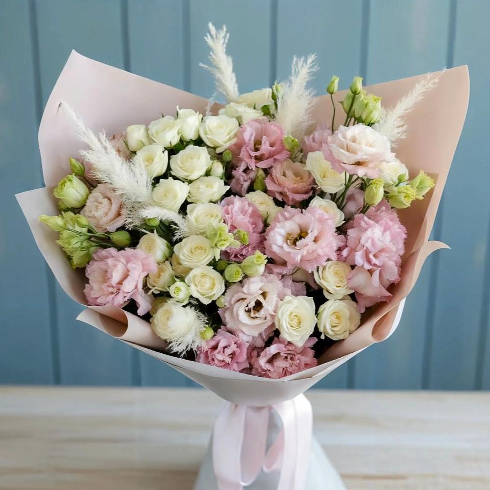 Букет цветов из: Альстромерии и Розы в Мраково Кугарчинский район