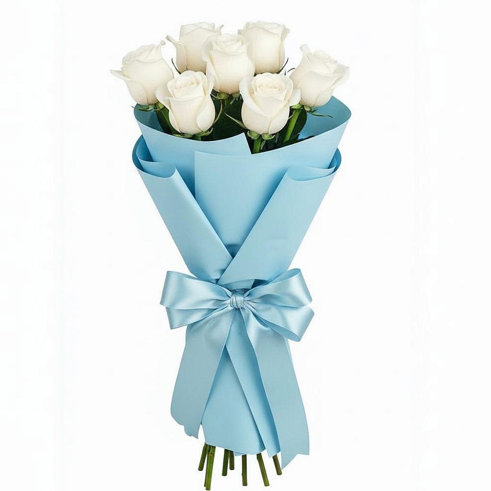 Букет 7 белых роз Проуд в Мраково Кугарчинский район