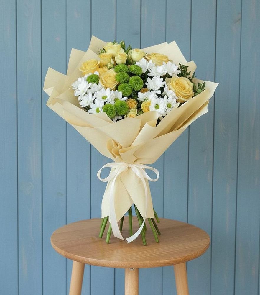 Букет цветов из: Хризантемы и Розы в Мраково Кугарчинский район