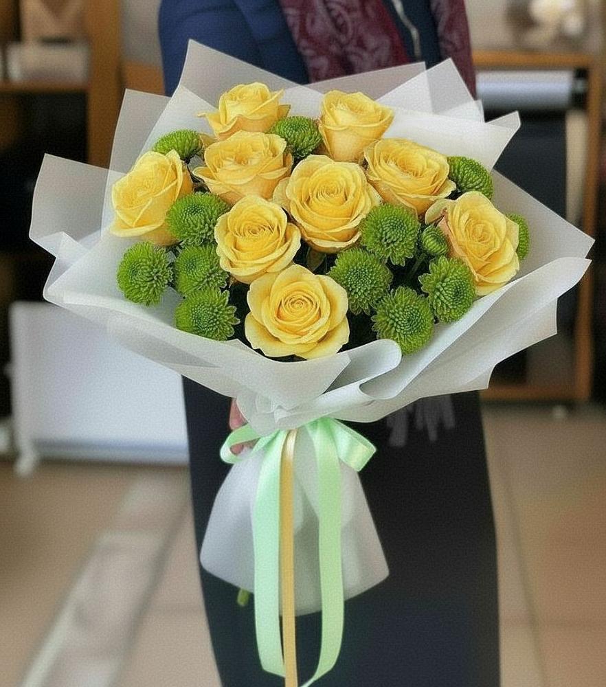 Букет цветов из: Хризантемы и Розы в Мраково Кугарчинский район