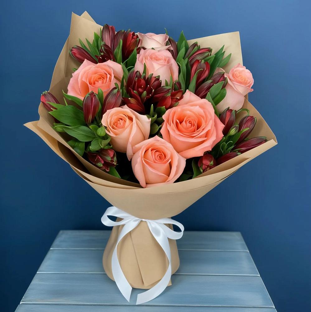 Букет цветов из: Розы и Альстромерии в Мраково Кугарчинский район