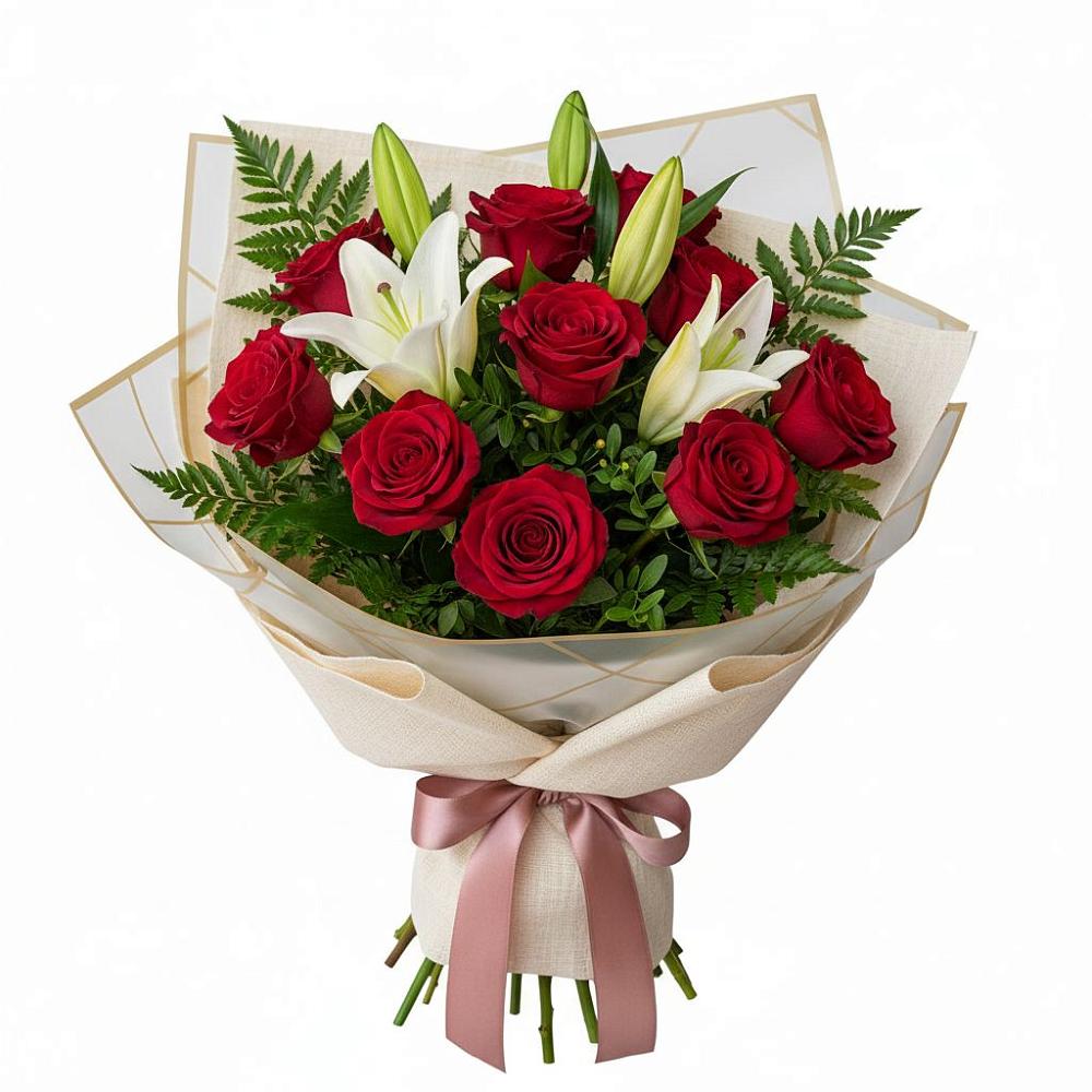 Букет цветов из: Лилии и Розы в Мраково Кугарчинский район