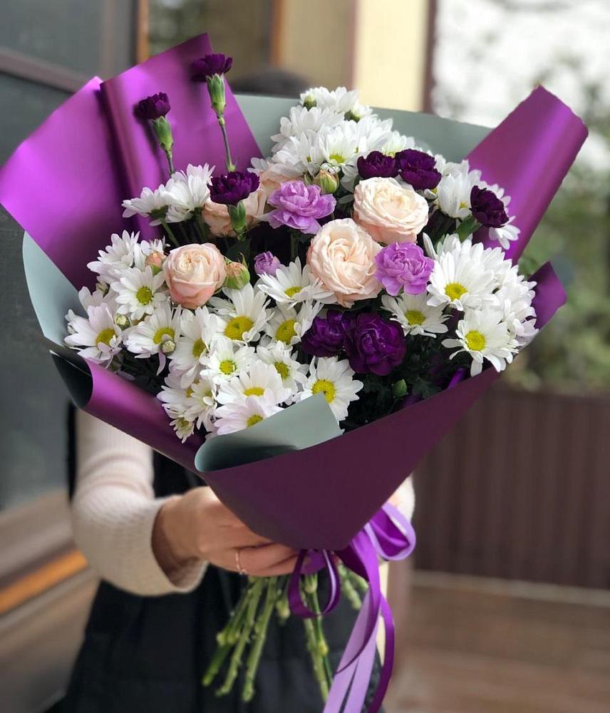 Букет цветов из: Хризантемы, Гвоздики и Розы в Мраково Кугарчинский район