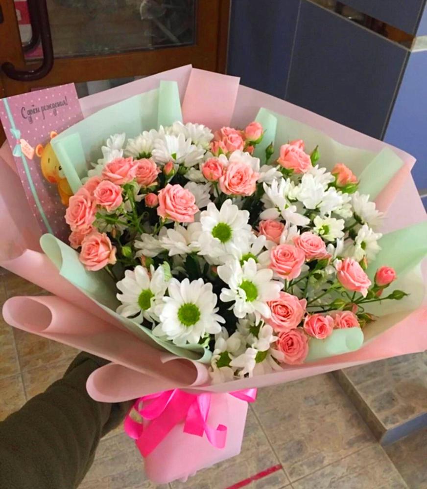 Букет цветов из: Розы и Хризантемы в Мраково Кугарчинский район