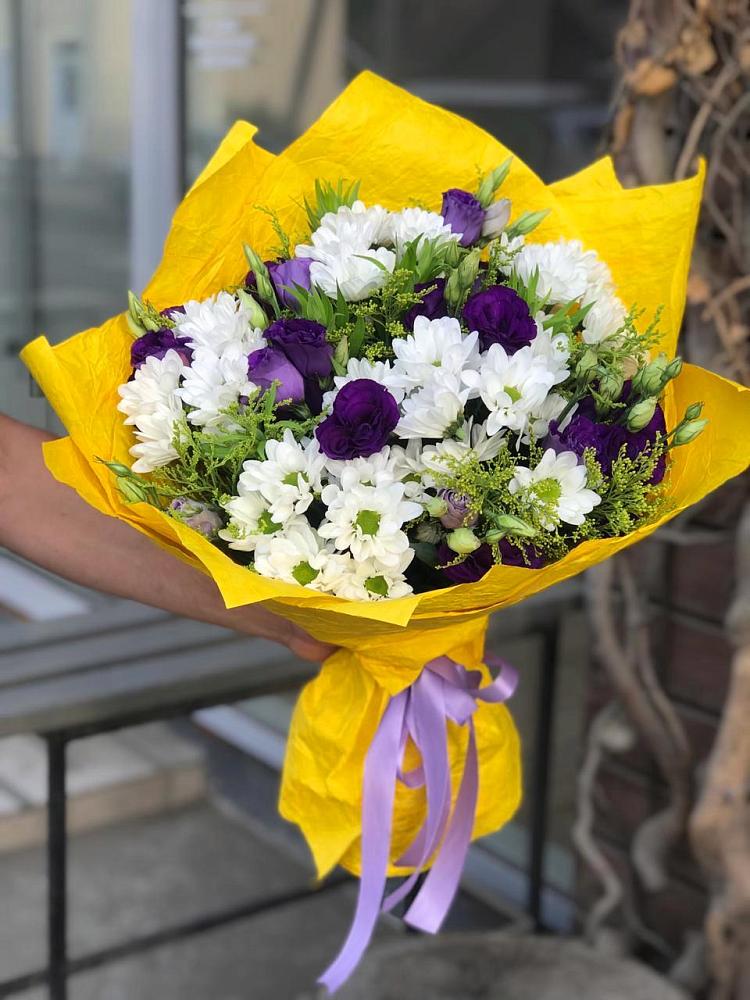 Букет цветов из: Ирисы, Хризантемы и Ромашки в Мраково Кугарчинский район