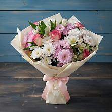 Букет цветов из:  Хризантемы, Альстромерии и Розы в Мраково Кугарчинский район