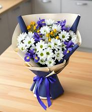 Букет цветов из:  Розы, Ирисы и Хризантемы в Мраково Кугарчинский район