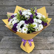 Букет цветов из:  Ирисы, Хризантемы и Ромашки в Мраково Кугарчинский район