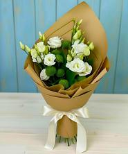 Букет цветов из:  Хризантемы и Лизиантусы в Мраково Кугарчинский район