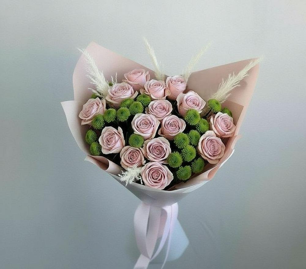 Букет цветов из: Розы и Хризантемы в Мраково Кугарчинский район