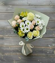 Букет цветов из:  Альстромерии, Розы и Хризантемы в Мраково Кугарчинский район