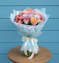 Букет цветов из:  Хризантемы и Розы в Мраково Кугарчинский район