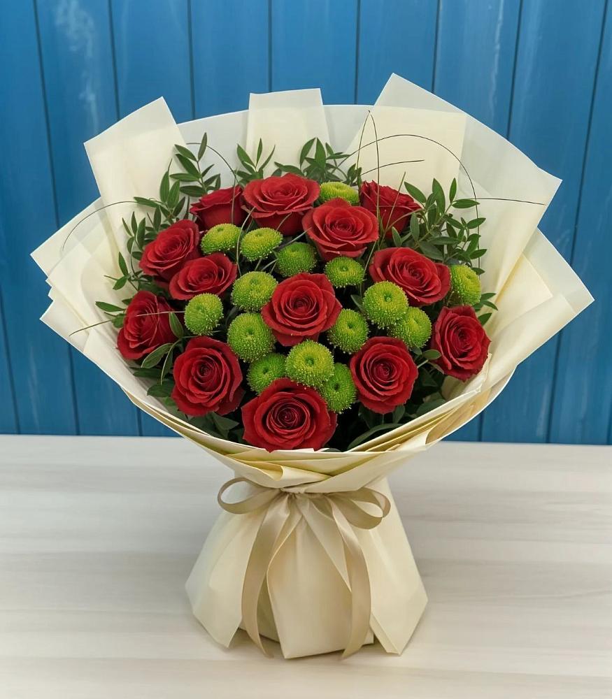 Букет цветов из: Розы и Хризантемы в Мраково Кугарчинский район